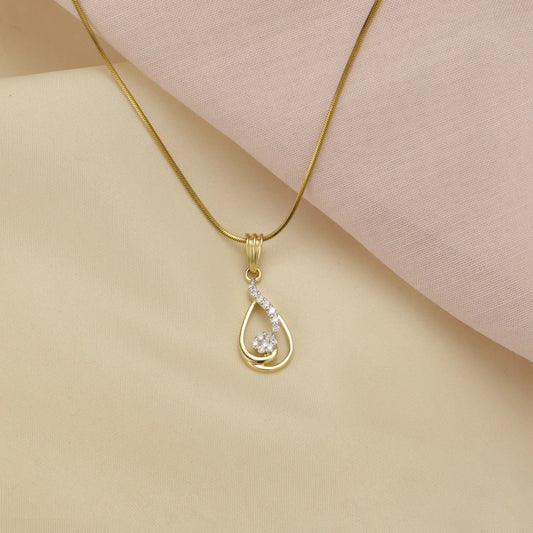 Curved Diamond Teardrop Pendant